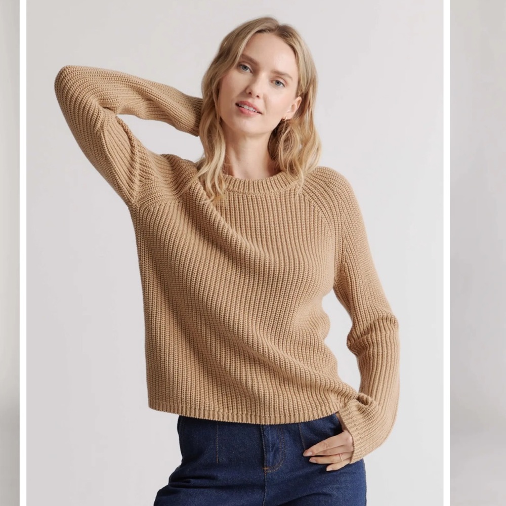 Quince Cotton Fisherman Sweater Size S